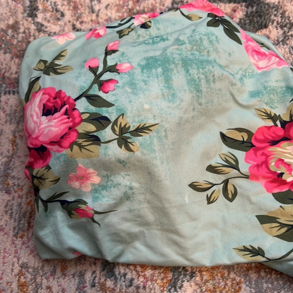 Posh Peanut Crib Sheet Aqua Floral